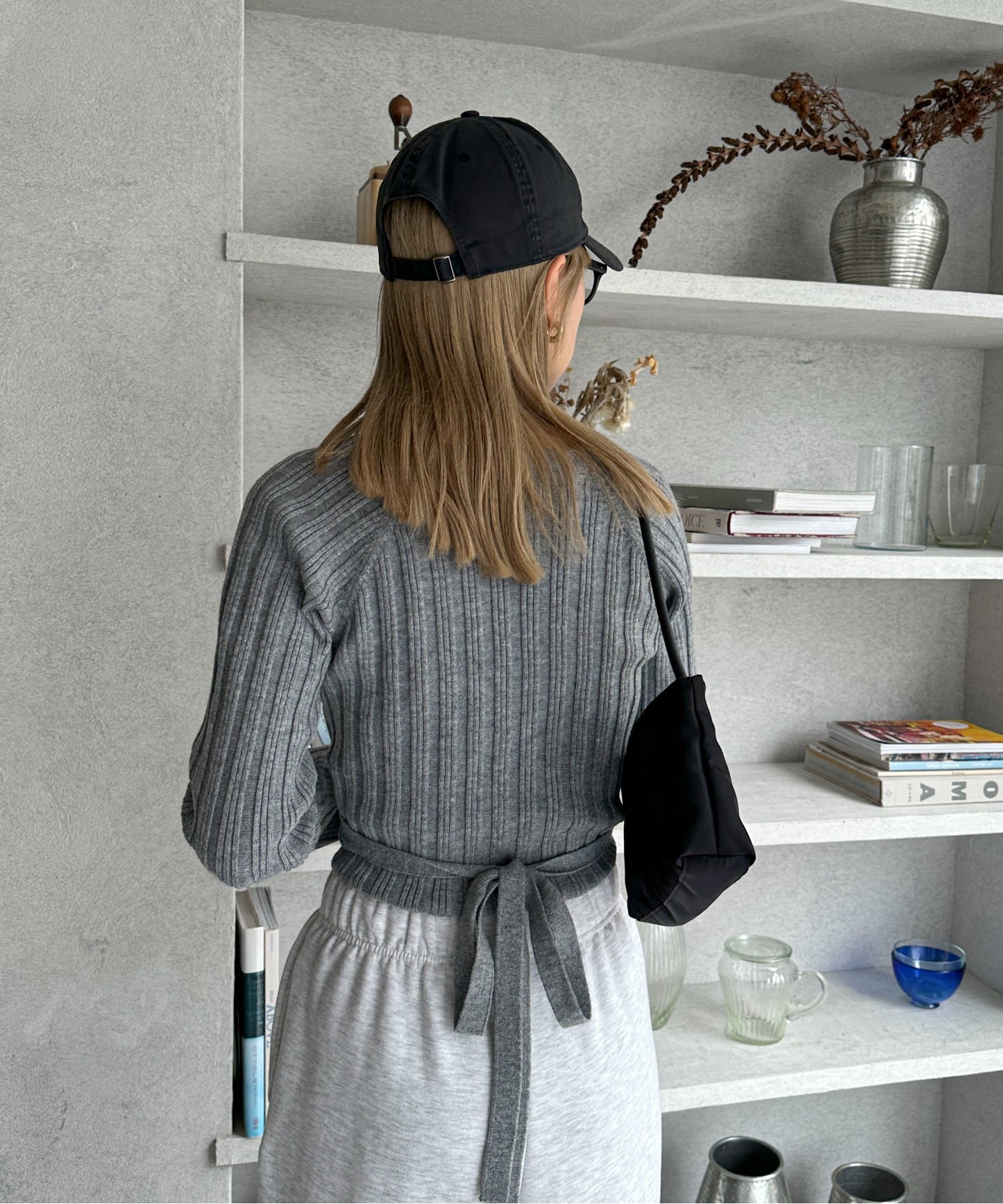 交叉綁帶針織衫