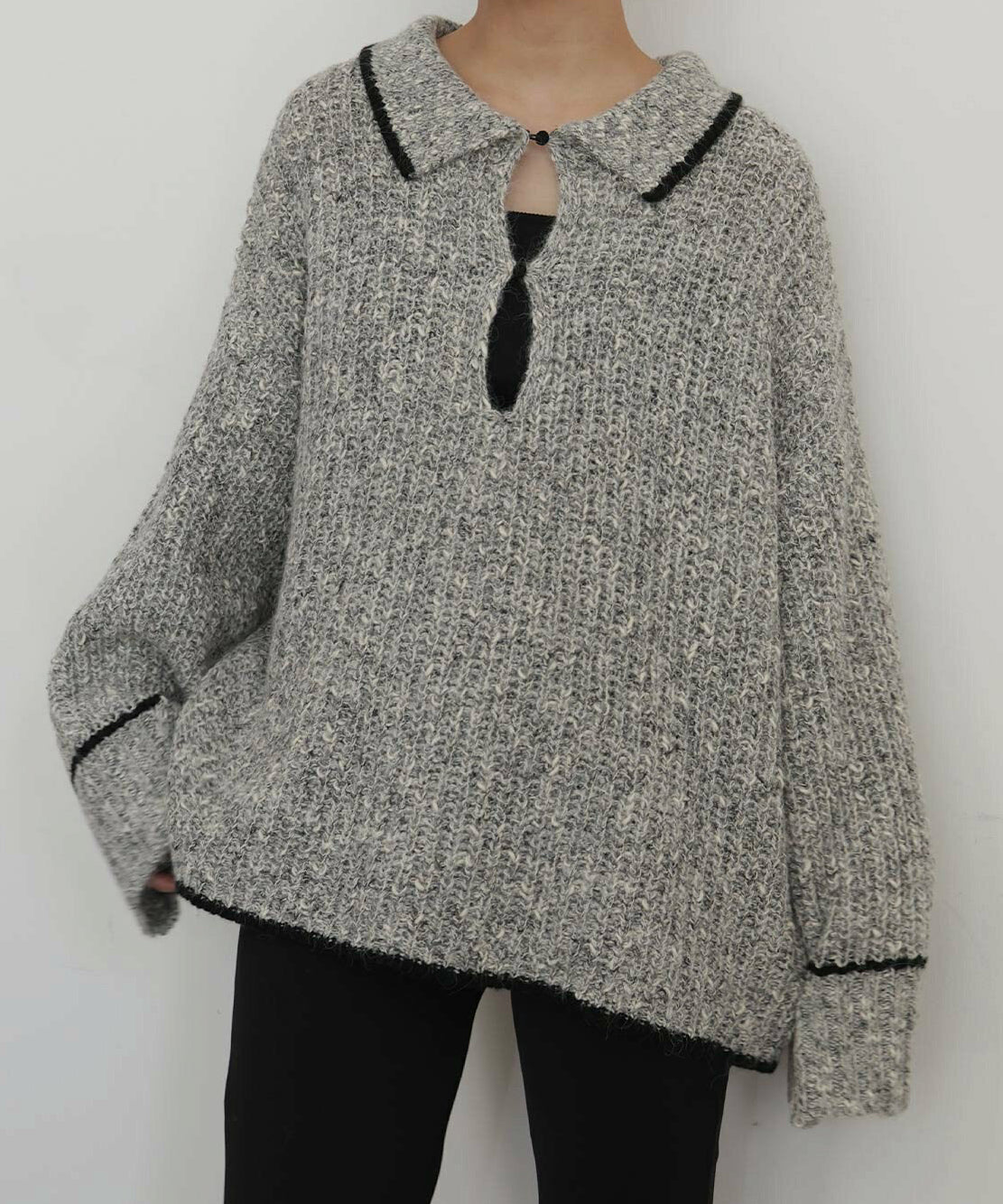 黑邊oversize針織衫