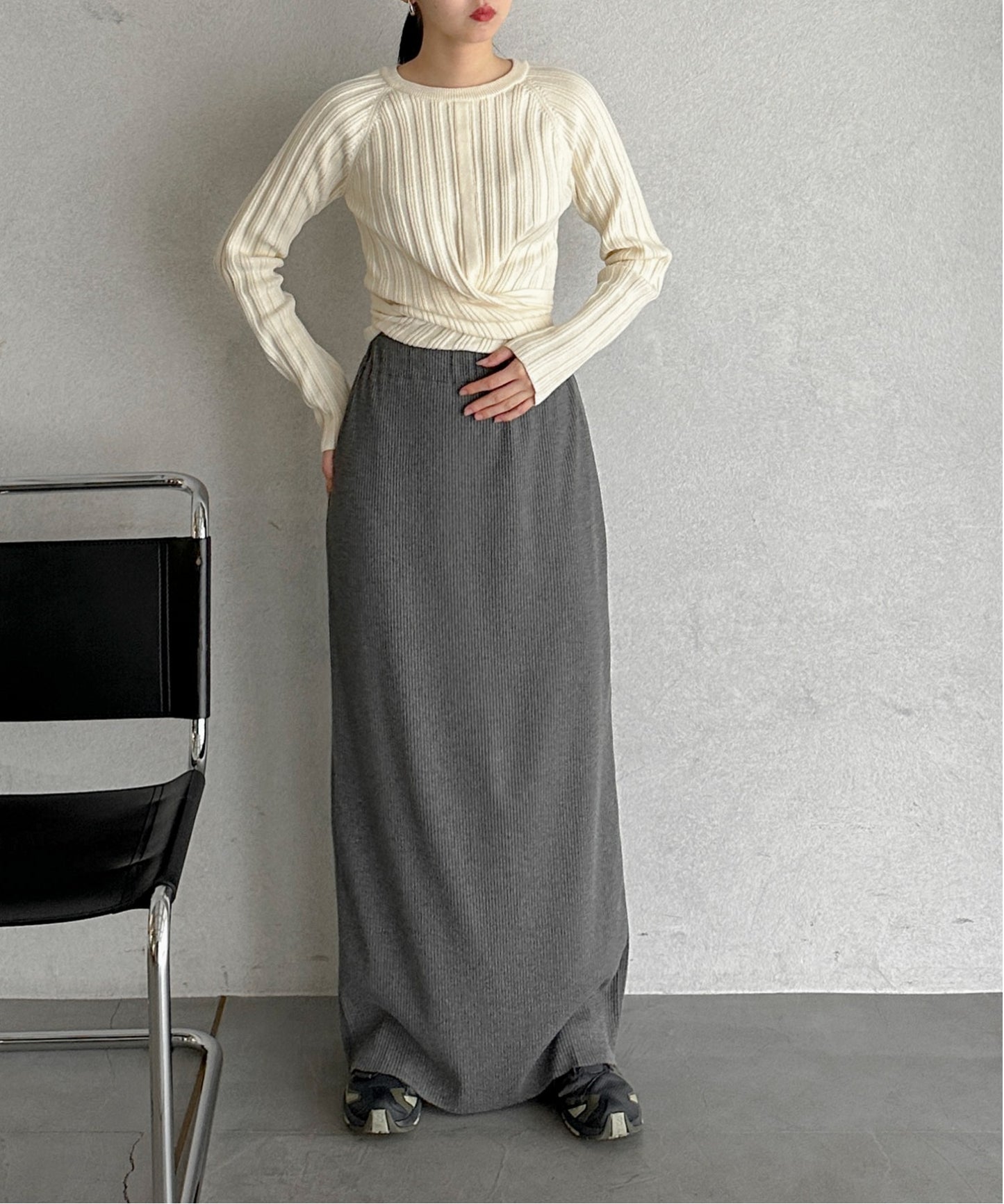 交叉綁帶針織衫