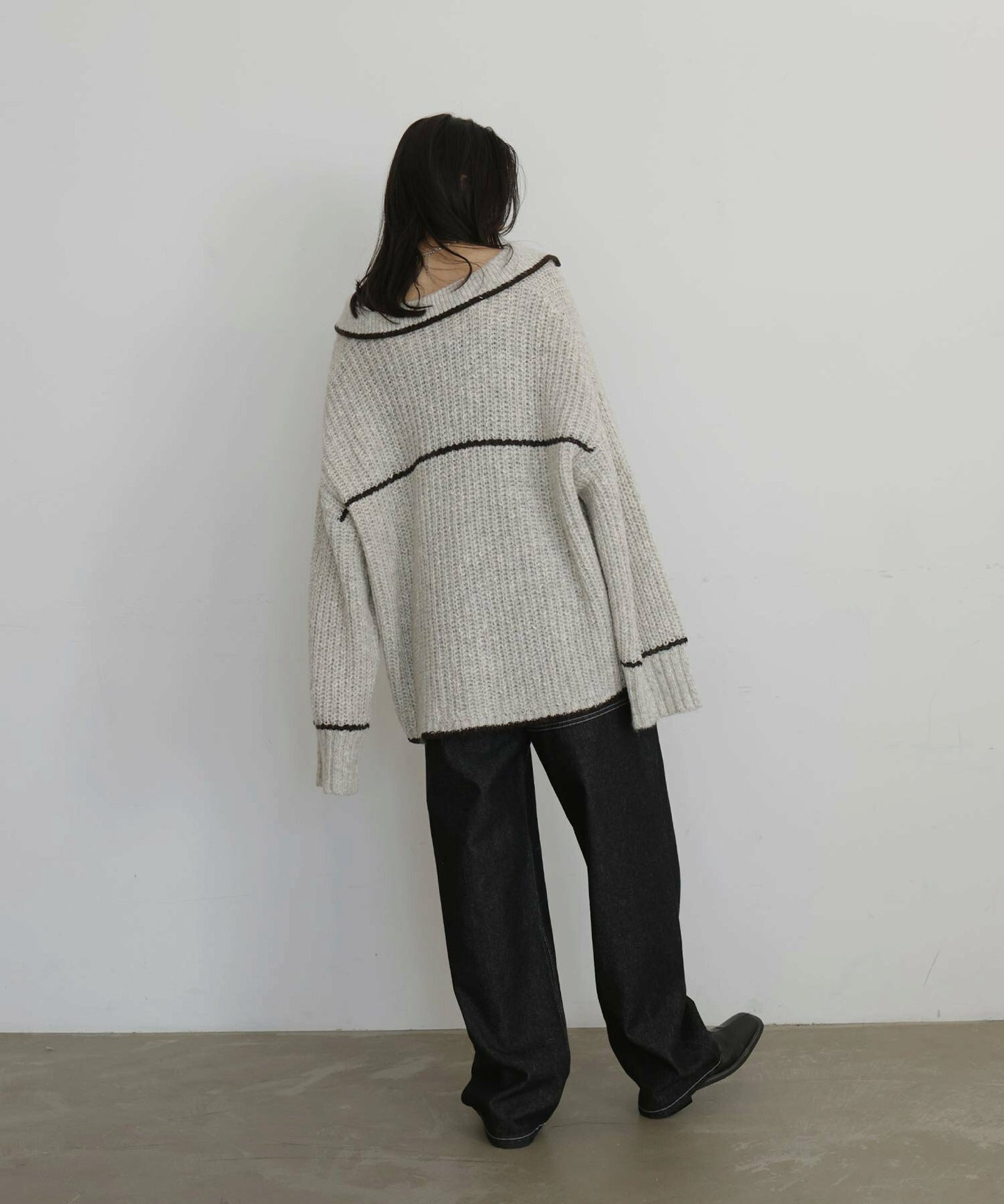 黑邊oversize針織衫