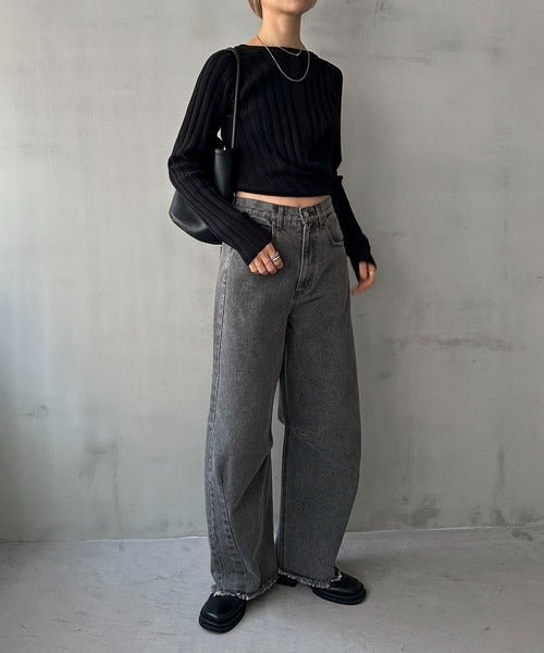 交叉綁帶針織衫