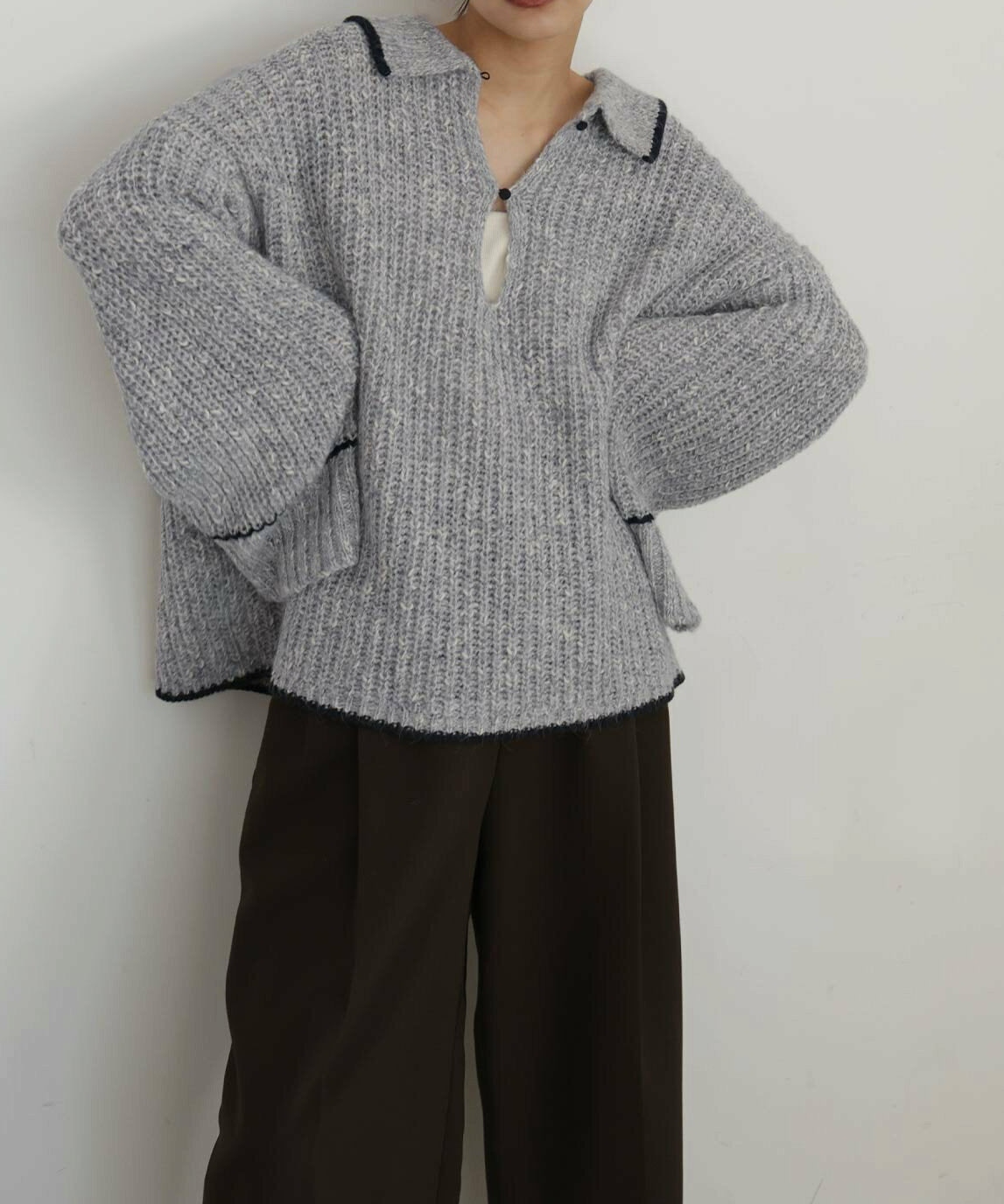 黑邊oversize針織衫